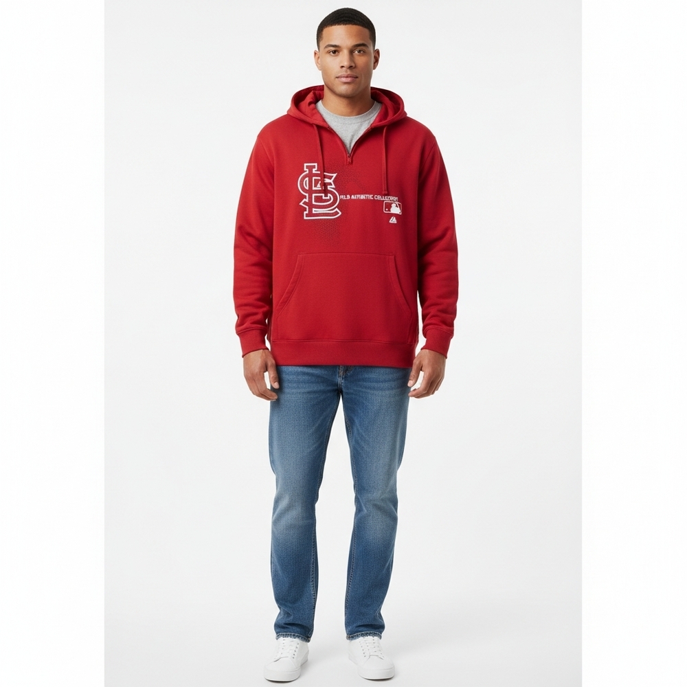 Majestic St. Louis Cardinals MLB Hoodie XL Red Therma Base Pullover